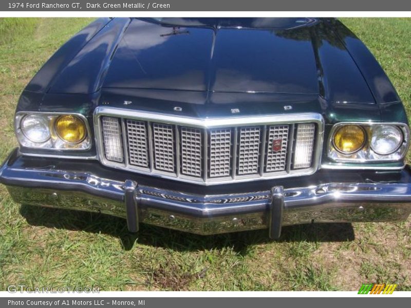 Dark Green Metallic / Green 1974 Ford Ranchero GT