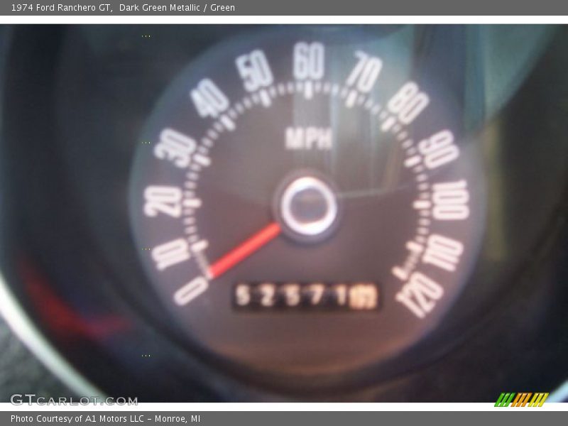 Dark Green Metallic / Green 1974 Ford Ranchero GT