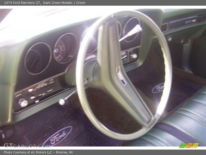 Dark Green Metallic / Green 1974 Ford Ranchero GT