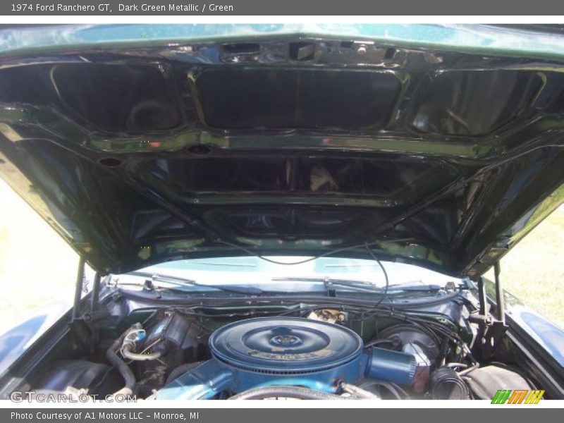 Dark Green Metallic / Green 1974 Ford Ranchero GT