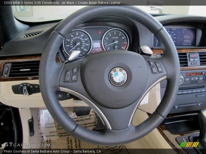 Jet Black / Cream Beige Dakota Leather 2009 BMW 3 Series 328i Convertible