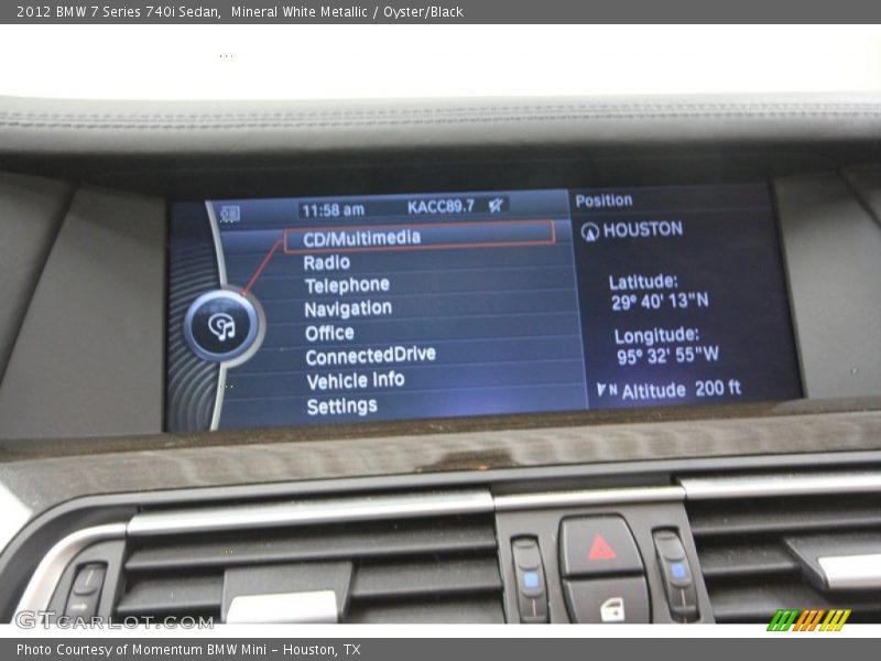 Mineral White Metallic / Oyster/Black 2012 BMW 7 Series 740i Sedan