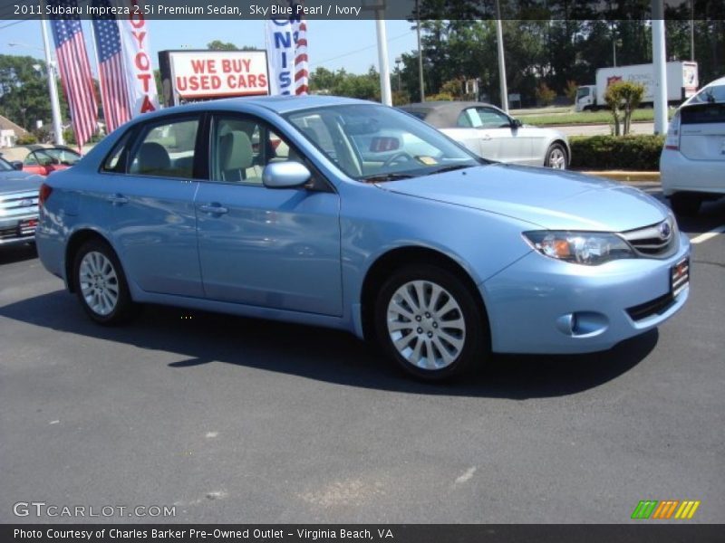 Sky Blue Pearl / Ivory 2011 Subaru Impreza 2.5i Premium Sedan