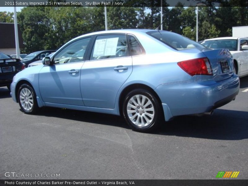 Sky Blue Pearl / Ivory 2011 Subaru Impreza 2.5i Premium Sedan