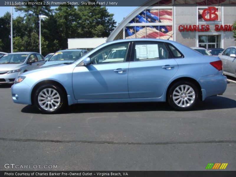 Sky Blue Pearl / Ivory 2011 Subaru Impreza 2.5i Premium Sedan
