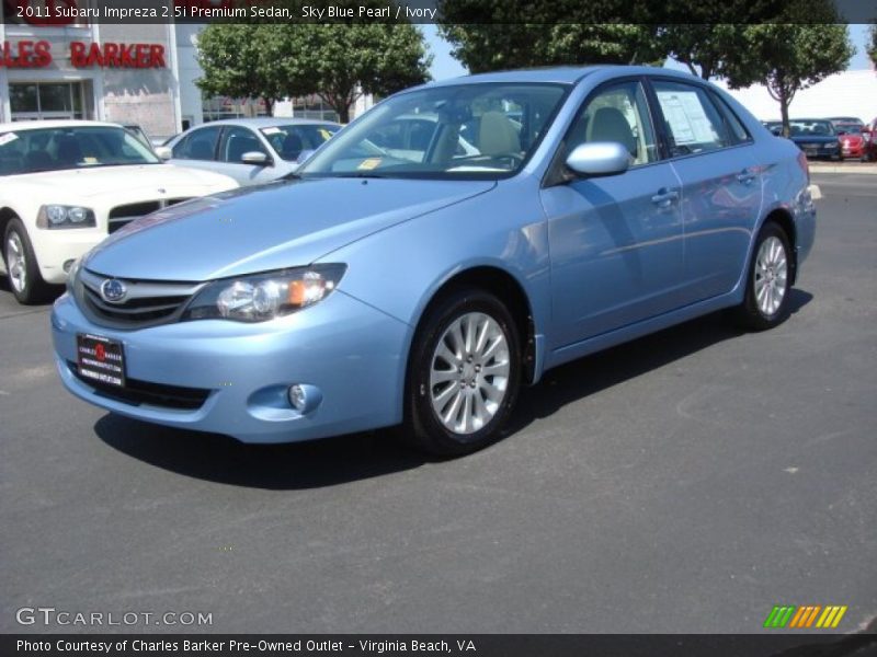 Sky Blue Pearl / Ivory 2011 Subaru Impreza 2.5i Premium Sedan
