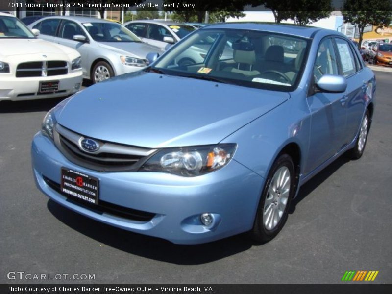 Sky Blue Pearl / Ivory 2011 Subaru Impreza 2.5i Premium Sedan