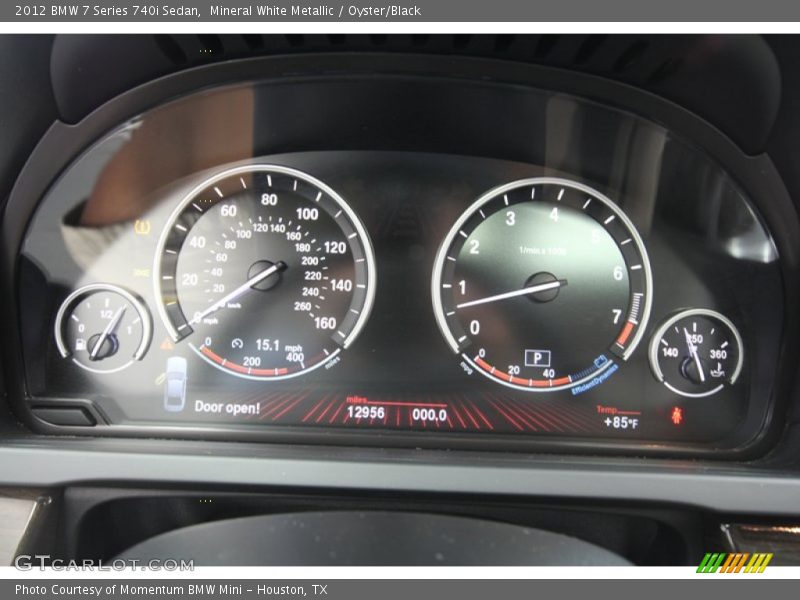 Mineral White Metallic / Oyster/Black 2012 BMW 7 Series 740i Sedan