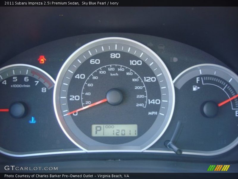 Sky Blue Pearl / Ivory 2011 Subaru Impreza 2.5i Premium Sedan