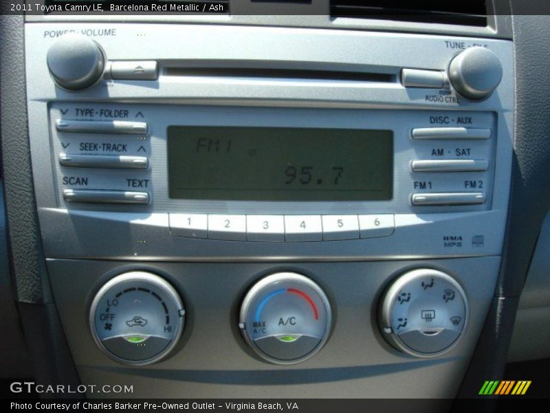 Barcelona Red Metallic / Ash 2011 Toyota Camry LE