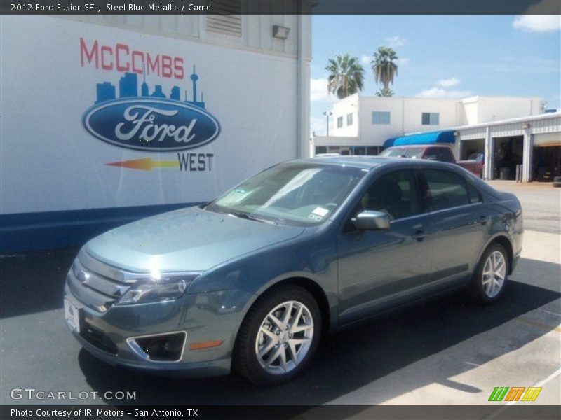 Steel Blue Metallic / Camel 2012 Ford Fusion SEL