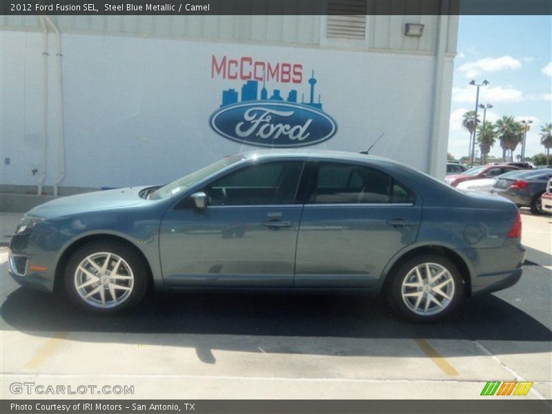 Steel Blue Metallic / Camel 2012 Ford Fusion SEL