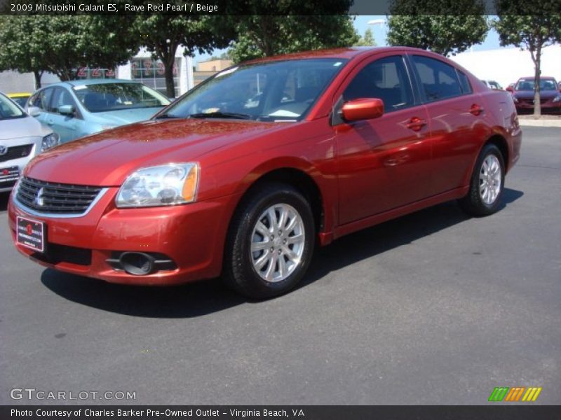 Rave Red Pearl / Beige 2009 Mitsubishi Galant ES