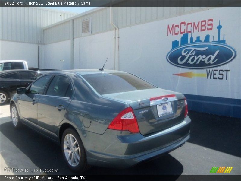 Steel Blue Metallic / Camel 2012 Ford Fusion SEL