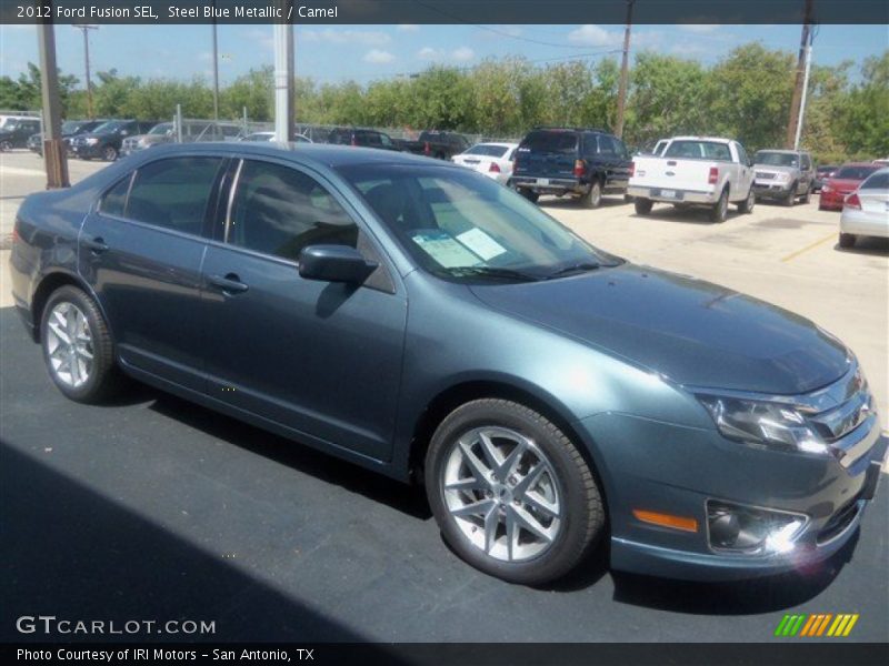 Steel Blue Metallic / Camel 2012 Ford Fusion SEL