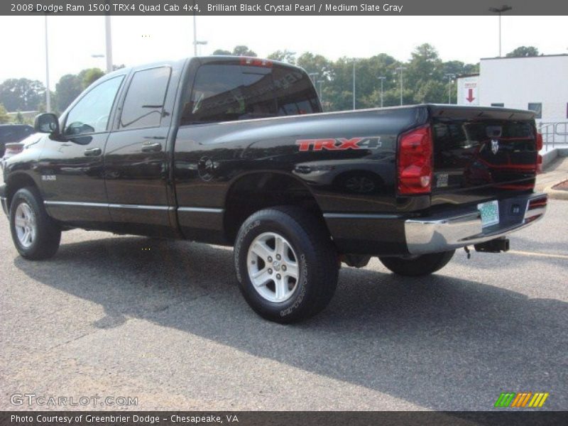 Brilliant Black Crystal Pearl / Medium Slate Gray 2008 Dodge Ram 1500 TRX4 Quad Cab 4x4