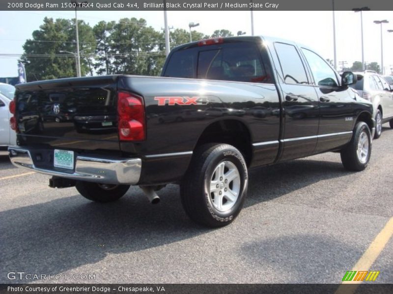Brilliant Black Crystal Pearl / Medium Slate Gray 2008 Dodge Ram 1500 TRX4 Quad Cab 4x4