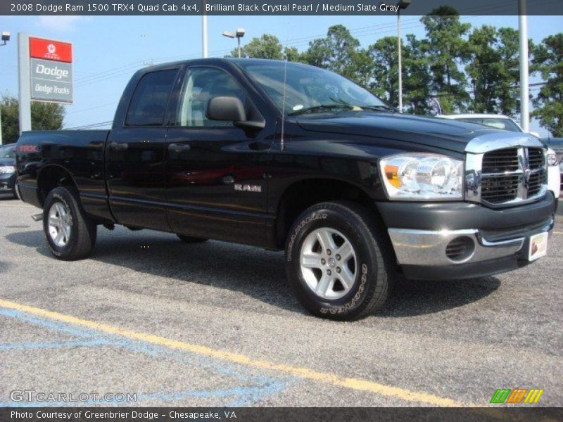 Brilliant Black Crystal Pearl / Medium Slate Gray 2008 Dodge Ram 1500 TRX4 Quad Cab 4x4