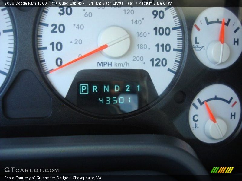 Brilliant Black Crystal Pearl / Medium Slate Gray 2008 Dodge Ram 1500 TRX4 Quad Cab 4x4