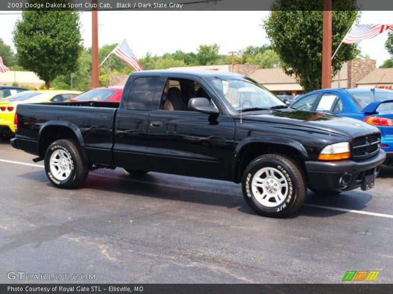 Black / Dark Slate Gray 2003 Dodge Dakota Sport Club Cab