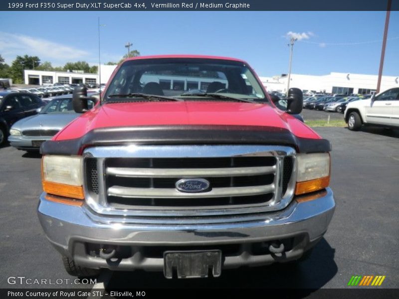 Vermillion Red / Medium Graphite 1999 Ford F350 Super Duty XLT SuperCab 4x4