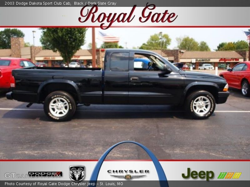 Black / Dark Slate Gray 2003 Dodge Dakota Sport Club Cab