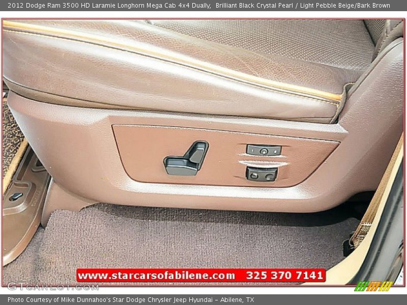Brilliant Black Crystal Pearl / Light Pebble Beige/Bark Brown 2012 Dodge Ram 3500 HD Laramie Longhorn Mega Cab 4x4 Dually