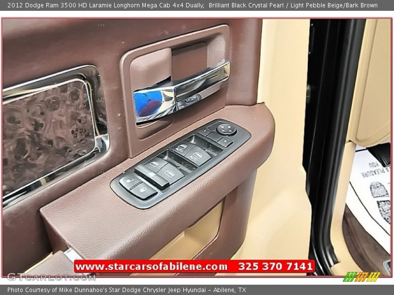 Brilliant Black Crystal Pearl / Light Pebble Beige/Bark Brown 2012 Dodge Ram 3500 HD Laramie Longhorn Mega Cab 4x4 Dually