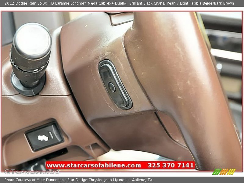 Brilliant Black Crystal Pearl / Light Pebble Beige/Bark Brown 2012 Dodge Ram 3500 HD Laramie Longhorn Mega Cab 4x4 Dually