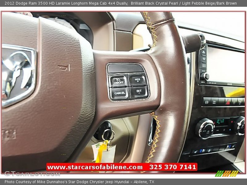Brilliant Black Crystal Pearl / Light Pebble Beige/Bark Brown 2012 Dodge Ram 3500 HD Laramie Longhorn Mega Cab 4x4 Dually