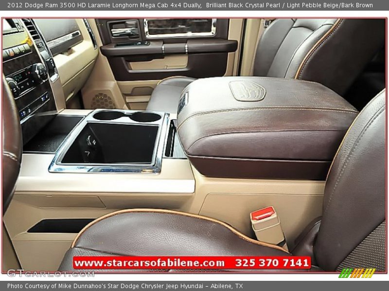 Brilliant Black Crystal Pearl / Light Pebble Beige/Bark Brown 2012 Dodge Ram 3500 HD Laramie Longhorn Mega Cab 4x4 Dually