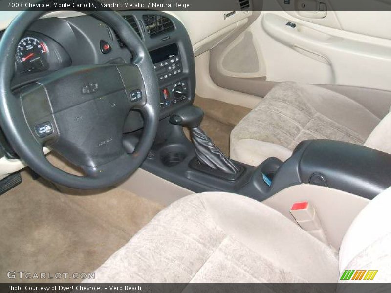 Sandrift Metallic / Neutral Beige 2003 Chevrolet Monte Carlo LS