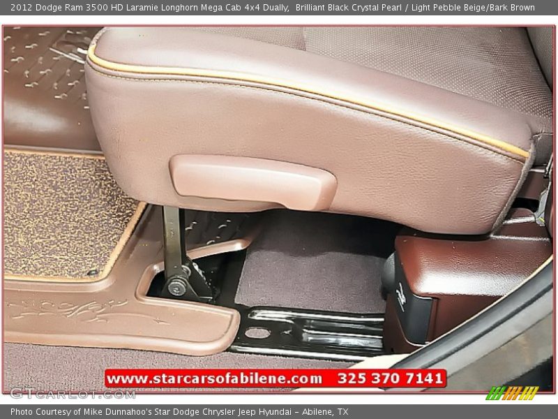 Brilliant Black Crystal Pearl / Light Pebble Beige/Bark Brown 2012 Dodge Ram 3500 HD Laramie Longhorn Mega Cab 4x4 Dually