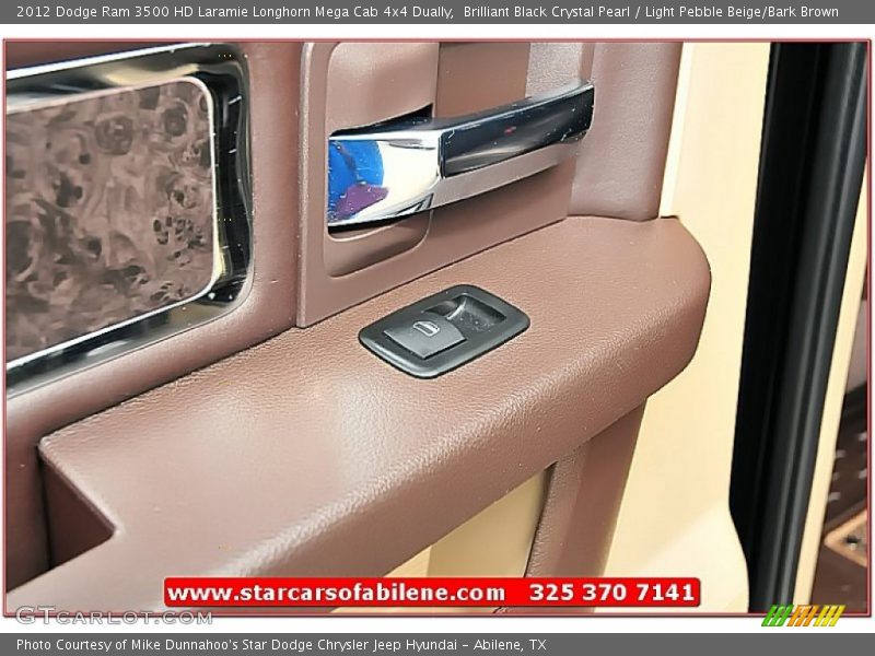 Brilliant Black Crystal Pearl / Light Pebble Beige/Bark Brown 2012 Dodge Ram 3500 HD Laramie Longhorn Mega Cab 4x4 Dually