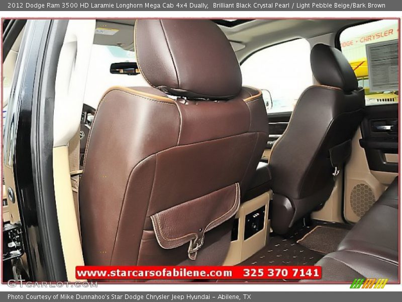 Brilliant Black Crystal Pearl / Light Pebble Beige/Bark Brown 2012 Dodge Ram 3500 HD Laramie Longhorn Mega Cab 4x4 Dually
