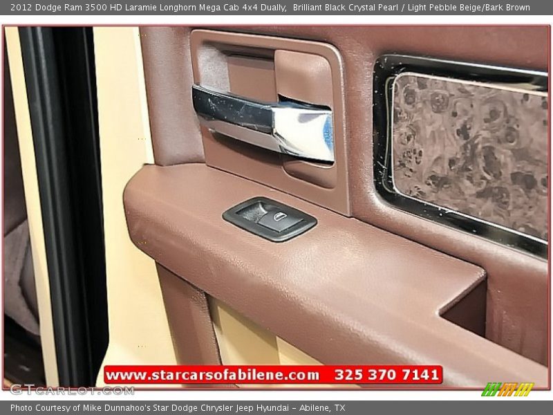 Brilliant Black Crystal Pearl / Light Pebble Beige/Bark Brown 2012 Dodge Ram 3500 HD Laramie Longhorn Mega Cab 4x4 Dually