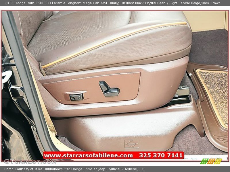 Brilliant Black Crystal Pearl / Light Pebble Beige/Bark Brown 2012 Dodge Ram 3500 HD Laramie Longhorn Mega Cab 4x4 Dually