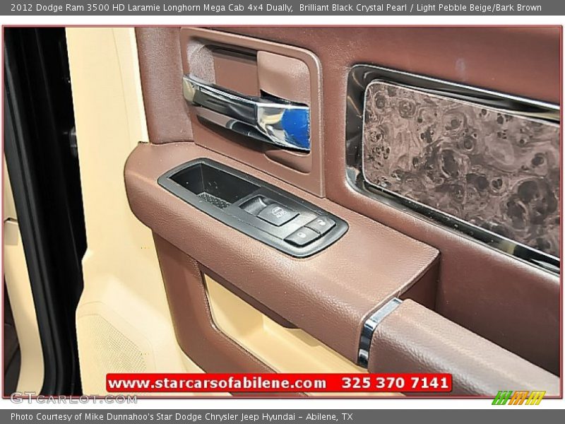 Brilliant Black Crystal Pearl / Light Pebble Beige/Bark Brown 2012 Dodge Ram 3500 HD Laramie Longhorn Mega Cab 4x4 Dually