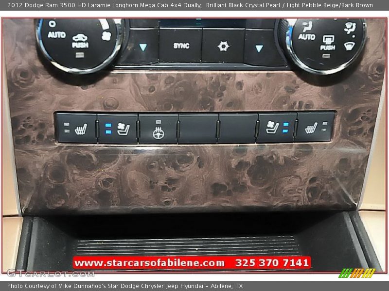 Brilliant Black Crystal Pearl / Light Pebble Beige/Bark Brown 2012 Dodge Ram 3500 HD Laramie Longhorn Mega Cab 4x4 Dually