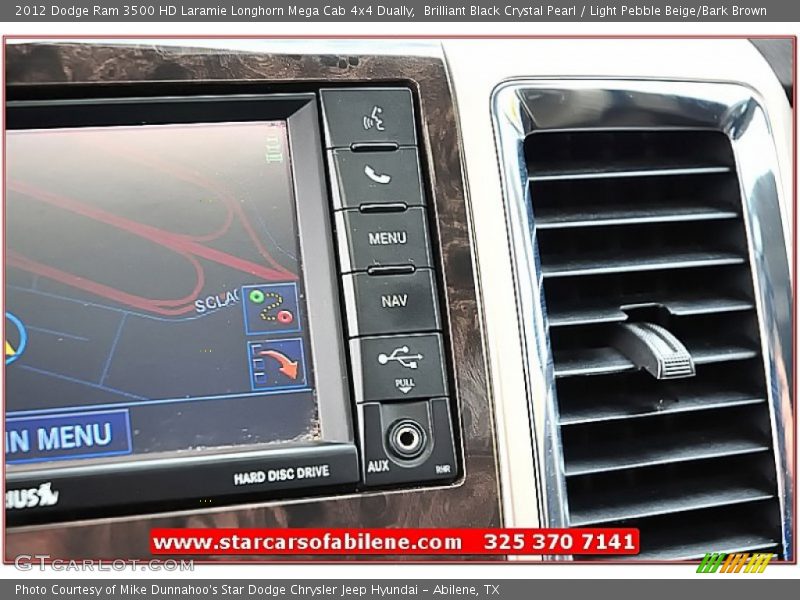 Brilliant Black Crystal Pearl / Light Pebble Beige/Bark Brown 2012 Dodge Ram 3500 HD Laramie Longhorn Mega Cab 4x4 Dually