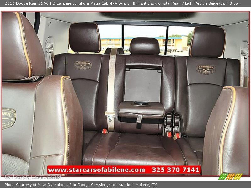 Brilliant Black Crystal Pearl / Light Pebble Beige/Bark Brown 2012 Dodge Ram 3500 HD Laramie Longhorn Mega Cab 4x4 Dually