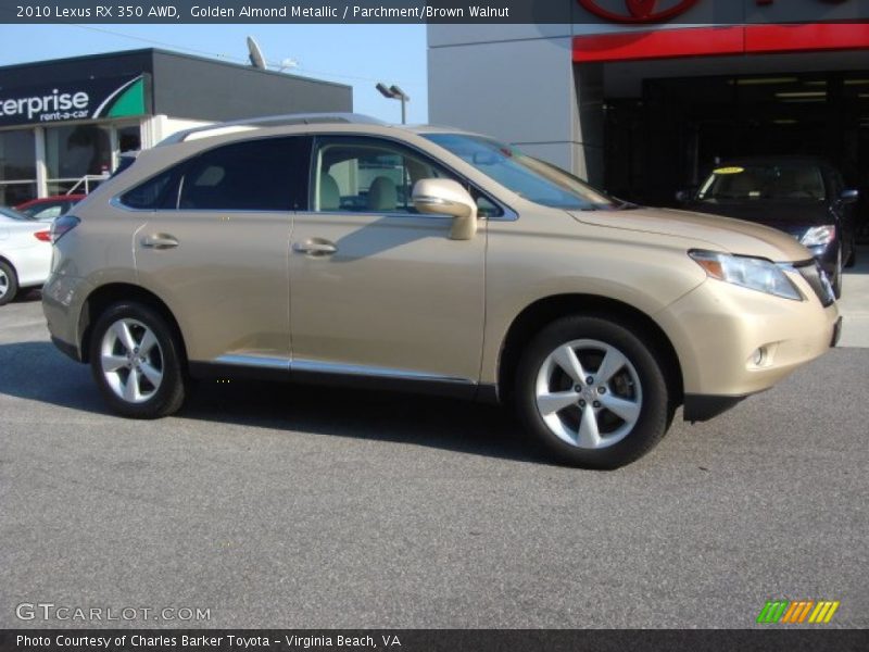 Golden Almond Metallic / Parchment/Brown Walnut 2010 Lexus RX 350 AWD