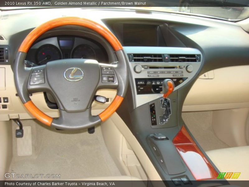 Golden Almond Metallic / Parchment/Brown Walnut 2010 Lexus RX 350 AWD