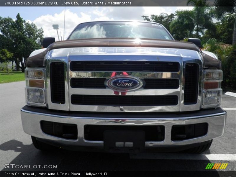 Oxford White / Medium Stone 2008 Ford F250 Super Duty XLT Crew Cab