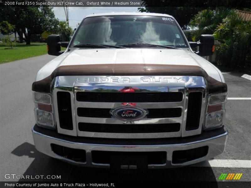 Oxford White / Medium Stone 2008 Ford F250 Super Duty XLT Crew Cab