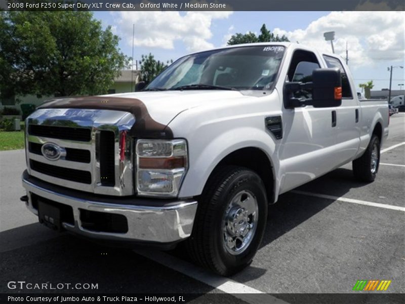 Oxford White / Medium Stone 2008 Ford F250 Super Duty XLT Crew Cab