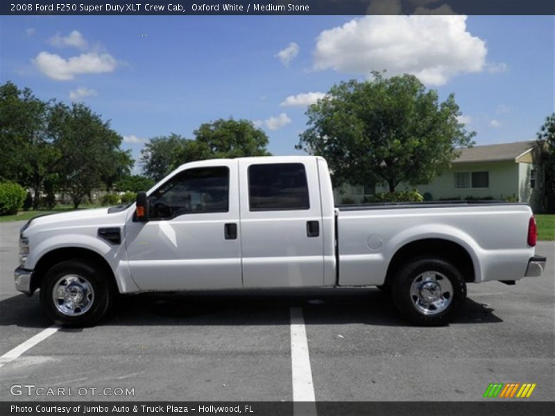 Oxford White / Medium Stone 2008 Ford F250 Super Duty XLT Crew Cab