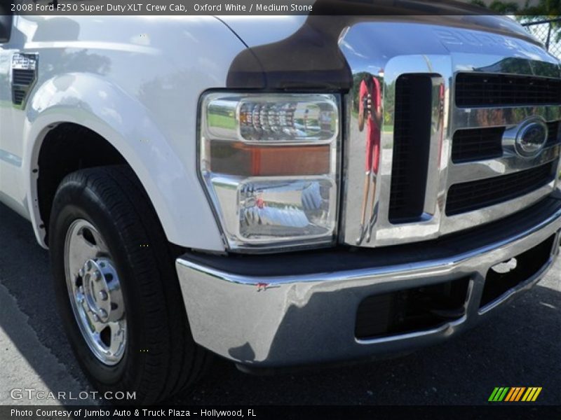 Oxford White / Medium Stone 2008 Ford F250 Super Duty XLT Crew Cab