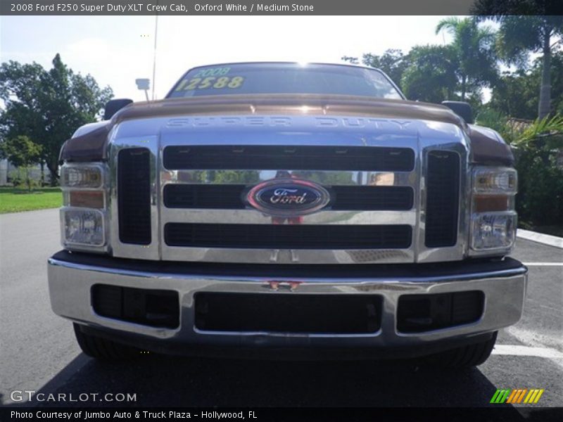 Oxford White / Medium Stone 2008 Ford F250 Super Duty XLT Crew Cab