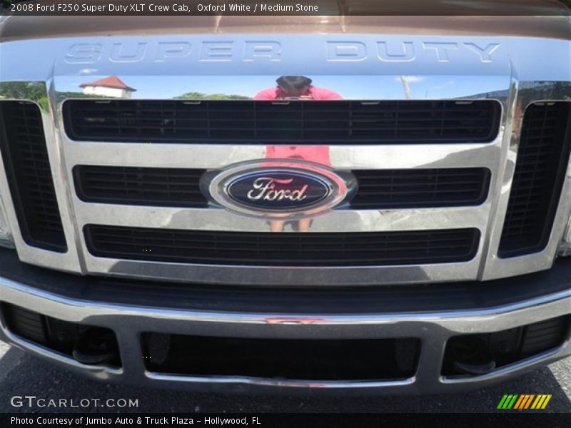 Oxford White / Medium Stone 2008 Ford F250 Super Duty XLT Crew Cab